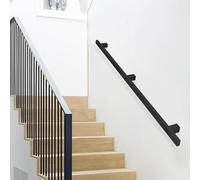 Industrial Wall-Mounted Safety il | Anti-Slip Railing for Interior & Exterior Use | 80cm to 6m Lengths | Sturdy Support for Stairways & Hallways | Black (420cm)