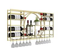 Industrial Wall Mounted Wine Rack Wrought Iron Display Shelf for Home & Restaurant Stylish Wine Cabinet Decoration (Color: A Size: 100x11x52cm)