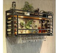 Industrial Wall Wine Rack - Metal Bottle Holder for Kitchen, Dining Room, Bar, and Club - Multifunctional Wine Storage Shelf for Home Decor
