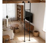Industrial WallMounted Attic Loft Ladder Universal Wrought Iron Step Ladder for Basement Egress Window Well Library Dorm Deck175cm/69in