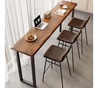 Industrial Walnut Live Edge Dining Table, 78.7" Bar Height Kitchen & Coffee Shop Table - Sleek Narrow Design for Modern Interiors, No Stools Included