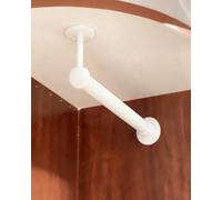 Industrial Wardrobe Rail - L-Shaped Ceiling to Wall Pipe Hanger Rod for Clothes Corner Closet Replacement Pole Dowel (White 162cm/63.8in/5.3ft)