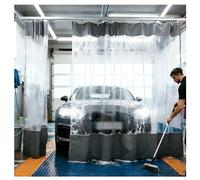 Industrial Wash Bay Curtains, Clear PVC Waterproof Divider Curtain Grey Multiple Sizes Heavy Duty for Garage Warehouse(6x4.5m/19.7x14.8ft)