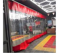 Industrial Wash Bay Curtains - Quick Rolling Garage Divider, Easy to Clean, 2.6x2.6m Red Work Area Partition, Durable and Versatile for Efficient Space Management