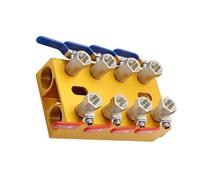Industrial Water Manifold Water Distribution Splitters 4/5 / 6/8 Way Port Adjustable Hydraulics Cooling Systems Copper Flows Meter Hydraulics Manifold