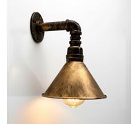 Industrial Water Pipe Wall Light Brushed Copper E27 Steampunk Wall Sconce