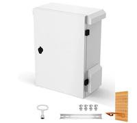 Industrial Weatherproof Electrical Enclosure with Cooling Fan, Locking Mechanism, and Mounting Accessories for Secure Indoor/Outdoor Installation