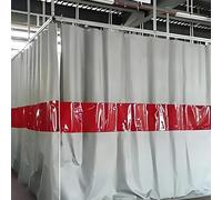 Industrial Welding Barrier with Red Transparent Viewing Window for Safety, Durable Portable Heat Shield for Workshop Use