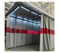 Industrial Welding Blanket with Red Transparent Window Flame Retardant Protective Cover Grommeted 0.5mm Thickness 1.6x2m (5.2x6.6ft) for Workshop Safety