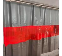 Industrial Welding Curtain with Red Viewing Window, Fireproof Safety Screen for Workshop Protection and Hazard Prevention