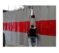 Industrial Welding Curtain with Viewing Window Flame Retardant Partition with Grommets Heat Shielding Safety Barrier Gray 0.5mm 2x6.6x9.8ft