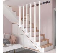 Industrial White Iron Handrail Modern LShaped Staircase Guardrail Galvanized Wall & Ceiling Support for Lofts & Villas 135cm (4.4ft)