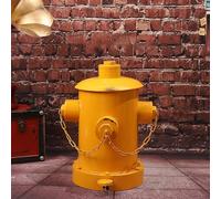 Industrial Wind-Resistant Trash Can with Top Tray, Creative Iron Art Pedal Design for Patios, Fire Hydrant Style, Durable Outdoor Waste Bin