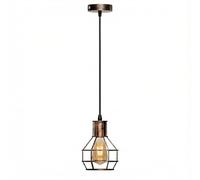 Industrial Wire Cage Pendant Light Copper Lantern Shade E27 Ceiling Lamp
