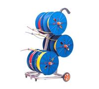 Industrial Wire Spool Cart with Wheels and Removable Reels for Organized Storage and Mobility