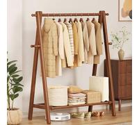 Industrial Wooden Coat Rack with Hooks & Shoe Storage Floor Standing Clothes Hanger for Bedrooms Living Rooms HallwaysStylish & Functional Organizer