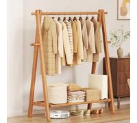 Industrial Wooden Coat Rack with Hooks & Shoe StorageFloor Standing Clothes Hanger for Bedrooms Living Rooms HallwaysStylish & Functional Organizer