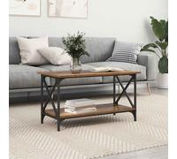 Industrial Wooden Rectangular Living Room 2-Tier Coffee Table Wood Sofa Tables