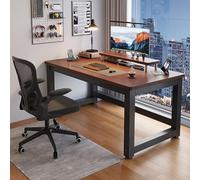 Industrial Wooden Writing Desk with Metal Legs 47x24 Gaming Workstation Stable Corner Table for Home Office 120x60x75cm - Stylish & Functional