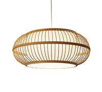 Industrial Woven Pendant Lighting, Vintage Ceiling Light Chaner Wicker Rattan Lamp Shades Japanese Wood Hanging Light Craft Pendant Lamp 40cm for Cafe Restaurant
