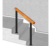 Industrial Wrought Iron Handrails, Outdoor Stair Railing Handrail Picket Fits 2 or 3 Steps, Wrought Iron Hand Rail with 2 Adjustable Angle Posts, Safety Hand Railings (Color : Height 95cm, Size : 13