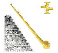 Industrial Yellow Metal1ft10ft WallMounted Pipe Railing for IndoorOutdoor Dec 9ft270cm Loft Steps Banister Support