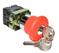 IndustrialField 1pcs XB2-BS142 Key Reset 1NO & 1NC Emergency Stop Push-button Switch