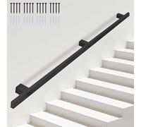 IndustrialGrade Black Metal il 250cm AntiSlip WallMounted Support for Indoor/Outdoor Safe Sturdy Railing Bracket for Secure Climbing