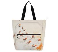 Industrious Ants Carrying Food Kids Book Tote for Kids Women Men Water-resistant Library Shoulder Bag Handbag with Zipper for School Shopping Grocery Rainbow