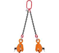 Industry Alloy Steel Hoisting Hook Plate Clamp, Vertical Plate Lifting Clamp 1T/2T with High Strength Manganese Steel Chain, for Lifting and Building(1t,1M)