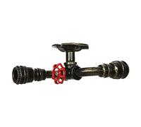 Industry Ceiling Lamp 2 Light,Water Pipe Steampunk Ceiling Lights Vintage Retro Edison Ceiling Lighting with Red Valve Deco E27 Fitting Holder Ceiling Illumination for Loft Dining Room Bedroom Cafe,C