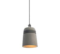 Industry Concrete Pendant Light in Gray Finish, E27 Bell Shape Shade Industrial Chandelier, Cement Hanging Lighting Fixture, for Kitchen Island Dining Living Room Bedroom
