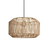 Industville Boho Rattan Ceiling Pendant - 18 Inch - Drum, Natural