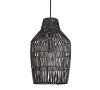 Industville Boho Rattan Ceiling Pendant Light - 11 Inch - Vase in Black | Size: Medium Industville Black Medium
