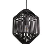 Industville Boho Rattan Ceiling Pendant Light - 12 Inch - Diamond in Black | Size: 12 inches Industville Black 12 inches