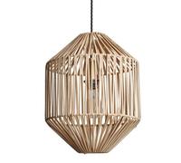 Industville Boho Rattan Ceiling Pendant Light - 12 Inch - Diamond, Natural
