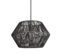 Industville Boho Rattan Ceiling Pendant Light - 15 Inch - Hex in Black | Size: 15 inches Industville Black 15 inches