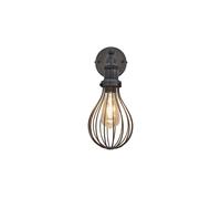 Industville Brooklyn Balloon Cage Wall Light, 6 Inch, Pewter, Pewter Holder