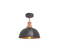 Industville Brooklyn Dome Flush Mount, 8 Inch, Pewter & Copper, Copper Holder Industville Copper