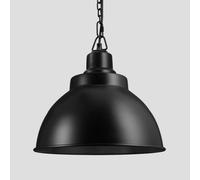 Industville Brooklyn Dome Pendant, 13 Inch, Black, Black Chain Holder