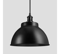 Industville Brooklyn Dome Pendant, 13 Inch, Black, Black Holder