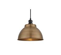Industville Brooklyn Dome Pendant, 13 Inch, Brass, Black Holder in Bronze Industville Bronze