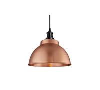 Industville Brooklyn Dome Pendant, 13 Inch, Copper, Black Holder in Copper Industville Copper