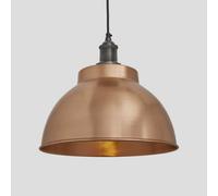 Industville Brooklyn Dome Pendant, 13 Inch, Copper, Pewter Holder