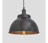 Industville Brooklyn Dome Pendant, 13 Inch, Pewter & Copper, Pewter Holder