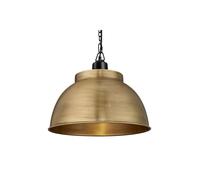 Industville Brooklyn Dome Pendant, 17 Inch, Brass, Black Chain Holder in Bronze Industville Bronze