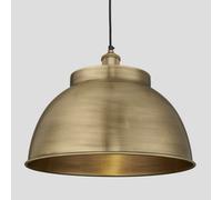 Industville Brooklyn Dome Pendant, 17 Inch, Brass, Brass Holder