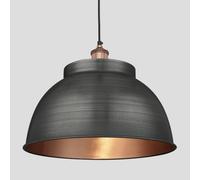 Industville Brooklyn Dome Pendant, 17 Inch, Pewter & Copper, Copper Holder