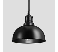 Industville Brooklyn Dome Pendant, 8 Inch, Black, Black Holder