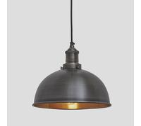Industville Brooklyn Dome Pendant, 8 Inch, Pewter & Copper, Pewter Holder